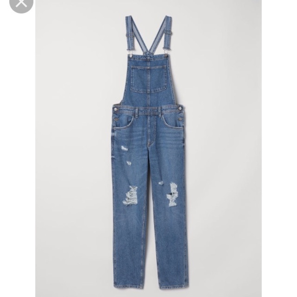 Brand new distressed H&M jean overalls size 12!